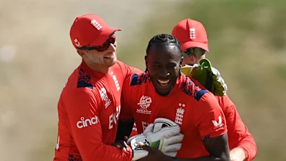 Logo of Jofra Archer bags two wickets in the Powerplay | #ENGvOMA | T20WC 2024