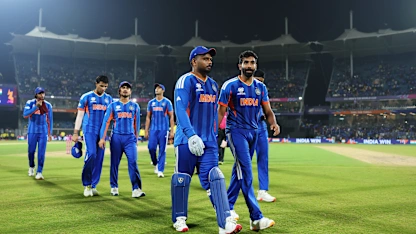 Victorious India stride off the ground after defeating Zimbabwe in Chennai