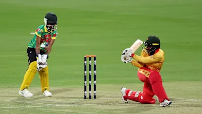 Chipo Mugeri-Tiripano of Zimbabwe bats during the ICC Women's T20 World Cup Qualifier 2024 match between Zimbabwe and Vanuatu at Zayed Cricket Stadium on April 25, 2024 in Abu Dhabi, United Arab Emirates.
