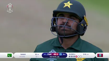 Logo of CWC19: WI v Pak – Russell's vicious bouncer gets Haris Sohail