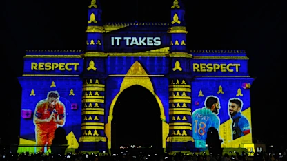 Gateway of India in Mumbai lights up to celebrate Diwali and the greatest cricket World Cup