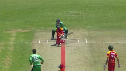 Brendan Taylor is trapped lbw by Andy McBrine