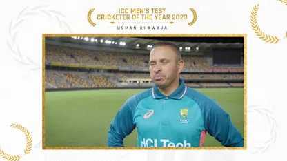 Logo of Usman Khawaja accepts ICC Men's Test Player of the Year award