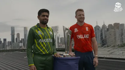 Logo of Captains Jos Buttler and Babar Azam hop on top of the MCG | T20WC 2022