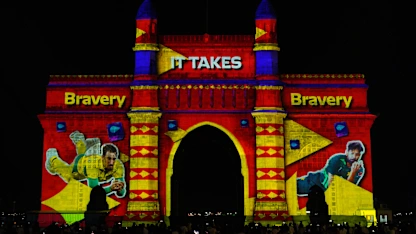 Gateway of India in Mumbai lights up to celebrate Diwali and the greatest cricket World Cup