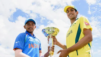 Prithvi Shaw and Jason Sangha with U19 CWC trophy