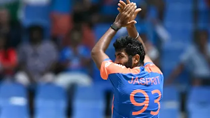 Logo of Jasprit Bumrah after winning Sir Garfield Sobers Trophy | ICC Awards 2024