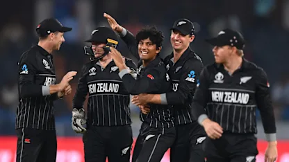 Logo of Trent Boult takes a magnificent catch on the boundary | CWC23