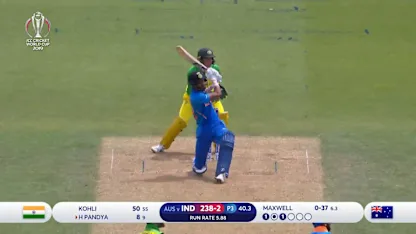 CWC19: IND v AUS - Pandya whacks Maxwell over cow corner for six
