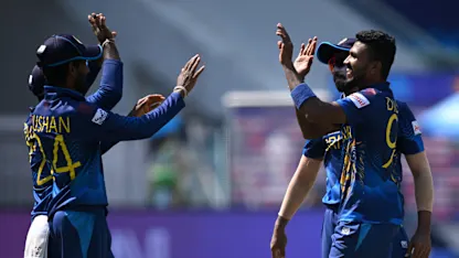 Logo of Kusal Perera judges high ball perfectly in the deep | CWC23