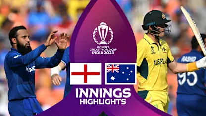 Logo of Improved England bowl out Australia for 286 | Innings Highlights | CWC23