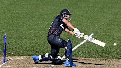SIX: Jan Frylinck sends a slower ball over the rope