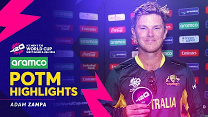 Logo of Adam Zampa shines with the ball again to secure big Australian win | POTM Highlights | T20WC 2024