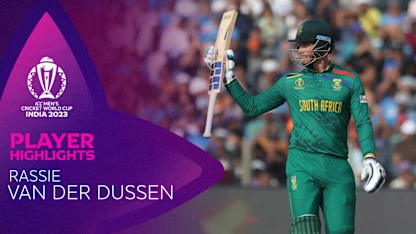 Logo of Van der Dussen special guides South Africa innings | CWC23