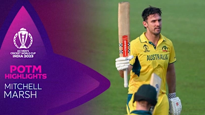 Logo of Marsh slams career-best score for Australia | POTM Highlights | CWC23