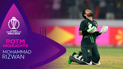 Logo of Rizwan dazzles in record run chase with highest ODI score | POTM Highlights | CWC23