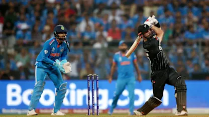 Logo of Mitchell smashes the biggest six of the tournament | CWC23