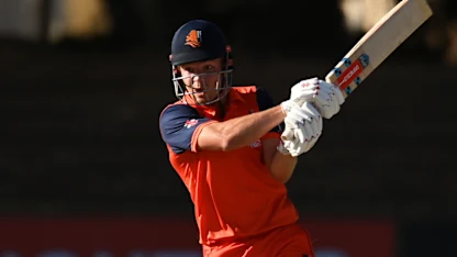 Logo of Bas de Leede brings up a crucial century for Netherlands | CWC23 Qualifier