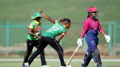Nasimana Navaika of Vanuatu bowls during the ICC Women's T20 World Cup Qualifier 2024 match between United Arab Emirates and Vanuatu at Zayed Cricket Stadium on May 03, 2024 in Abu Dhabi, United Arab Emirates.