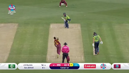 Logo of Alzarri Joseph bowling at 147.82kph | ICC Men's T20WC 2022