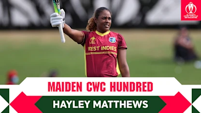 Logo of Hayley Matthews scores maiden CWC hundred | CWC22