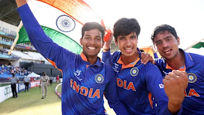 Logo of India beat England to be crowned 2022 U19 Cricket World Cup champions
