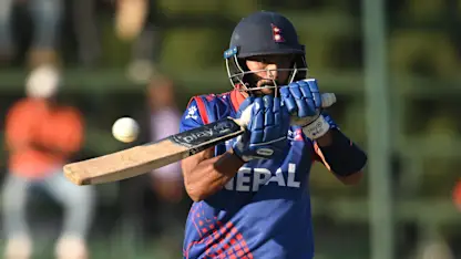 Logo of Aarif Sheikh revives Nepal chase with a fine fifty | CWC23 Qualifier