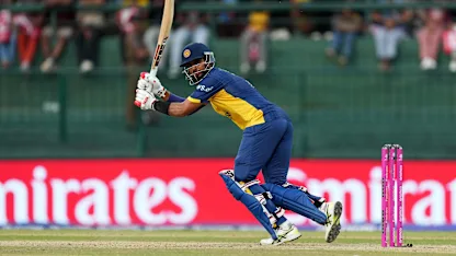 Dasun Shanaka of Sri Lanka bats during the ICC Men's T20 World Cup 2026 Super 8 match
