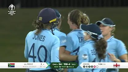 Logo of Wicket: Cross snares the big wicket of Wolvaardt