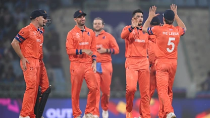 Logo of Zulfiqar catches Rahmat off his own bowling | CWC23