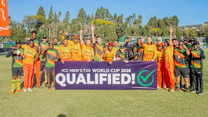 Zimbabwe celebrates after qualifying for the ICC Men's T20 World Cup 2026