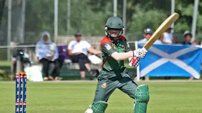 Logo of Nigar Sultana plays through gully, 2nd Semi-Final: Bangladesh Women v Scotland Women, VRA Ground, 12th July 2018.