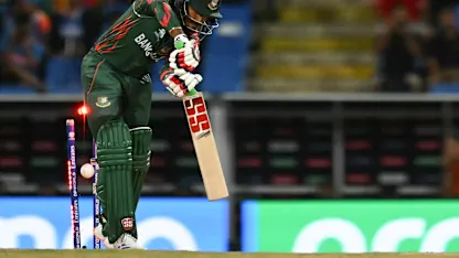 Logo of Starc cleans up Tanzid in the first over | T20WC 2024