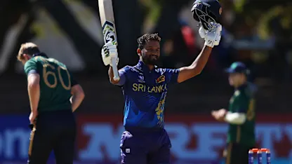 Logo of Dimuth Karunaratne sparkles with a ton for Sri Lanka | CWC23 Qualifier