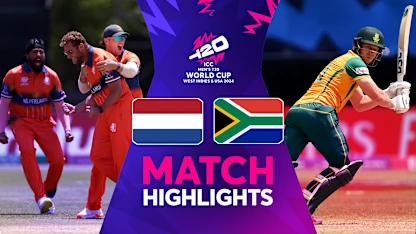 Logo of Nervy South Africa overcome Netherlands | Match Highlights | NED v SA | T20WC 2024