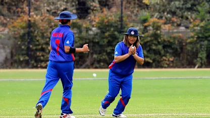Logo of Thailand fielder takes the catch of RV Scholes, 9th Match, Group B, ICC Women's World Twenty20 Qualifier at Utrecht, Jul 10th 2018.