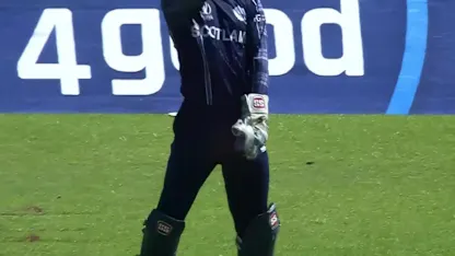 Chris Gayle falls for a duck on the first ball of the match!