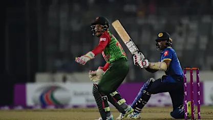 Logo of Kusal Mendis struck eight fours and two sixes in his 27-ball stay