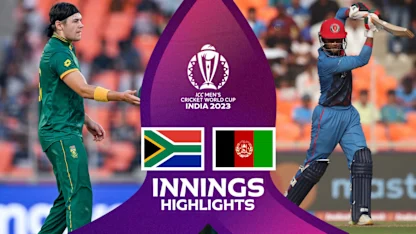 Logo of Afghanistan overcome early struggles to set up interesting chase | Innings Highlights | CWC23