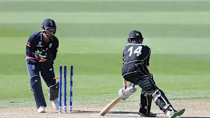 Logo of Luke Georgeson of New Zealand is run out during the ICC U19 Cricket World Cup .jpg