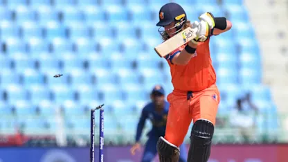 Logo of Max O'Dowd plays on to lose his stumps | CWC23