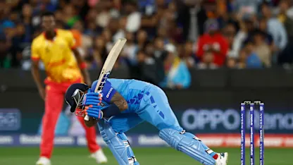 Logo of Dynamic Suryakumar finishes India innings with aplomb | T20WC 2022