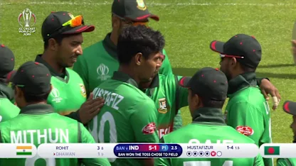 CWC19 WU10: Ban v Ind – Mustafizur traps Dhawan LBW