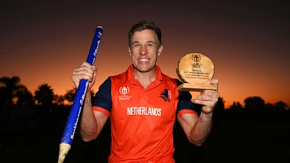 Logo of Van Beek blasts phenomenal 30-run Super Over | CWC23 Qualifier