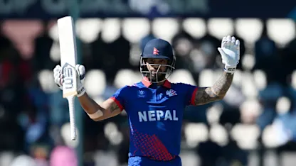 Logo of Opener Bhurtel's magnificent knock for Nepal against Zimbabwe | CWC23 Qualifier