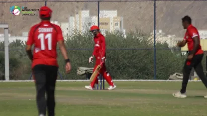 Logo of WCL Div 3 – Denmark fall of wickets against Singapore