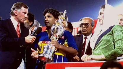 Logo of 25th anniversary of Sri Lanka's 1996 CWC win