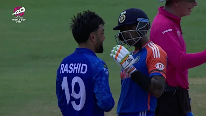 Logo of ‘Stop sweeping me’ says Rashid Khan; SKY sweeps him for three boundaries | AFG v IND | T20WC 2024
