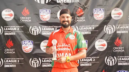 Logo of Jatinder the hero as Oman down USA in Super Over thriller