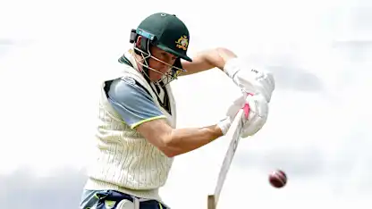Logo of Marnus Labuschagne in training ahead of the World Test Championship Final